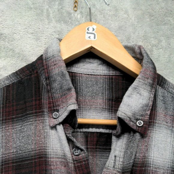 🍑Men Flannel Shirt Fall Winter Button-Down Flap Pocket Casual Plaid LARGE - Picture 3 of 13